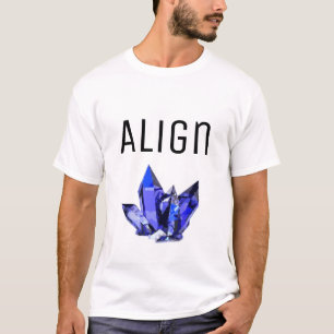 文字と青結晶の位置合わせスピリチュアルLOA Tシャツ