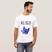 文字と青結晶の位置合わせスピリチュアルLOA Tシャツ (正面フル)