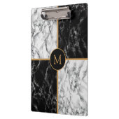 文字のカスタム白黒大理石クリップボード クリップボード (左)
