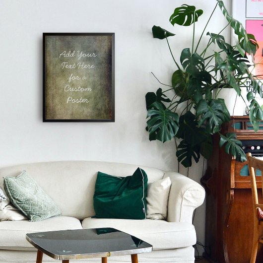 文字のカスタム茶色と緑の追加グランジ ポスター