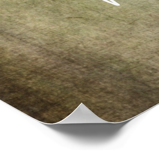 文字のカスタム茶色と緑の追加グランジ ポスター (角)