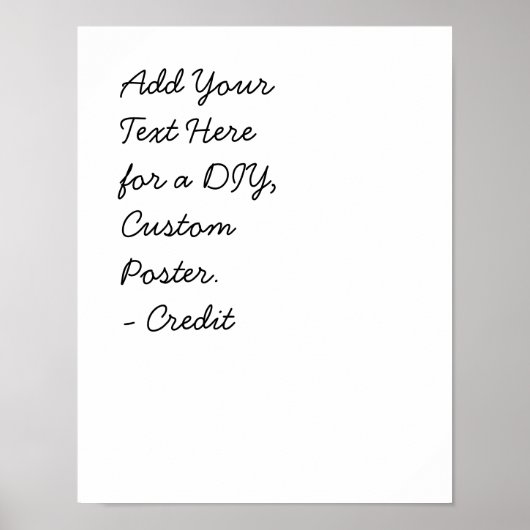 文字のカスタム追加ミニマルCursiveスクリプトDIY ポスター (正面)