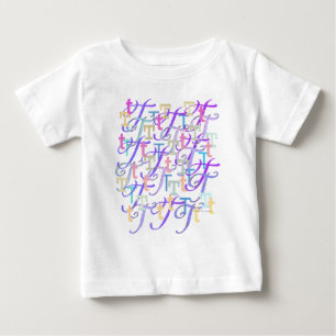 文字のカラフルな紙吹雪 "T" ベビーTシャツ