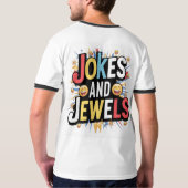 文字のジョークと宝石数々ののカラー Tシャツ (裏面)