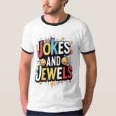 文字のジョークと宝石数々ののカラー Tシャツ (正面)