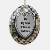 文字のディスコのMirrorballのあなた自身のオーナメントを加えて下さい セラミックオーナメント (右)