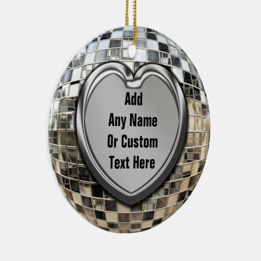 文字のディスコのMirrorballのあなた自身のオーナメントを加えて下さい セラミックオーナメント (右)