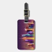 文字のニューヨークシティのカスタムなイラストレーション ラゲッジタグ (正面縦)