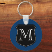 文字のパーソナライズされたエンブレム付きモノグラムのキーチェーン キーホルダー (正面)