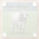 文字のブラフマンをカスタマイズ(別名。 分野のBrahma) Bull ガラスコースター (裏面)