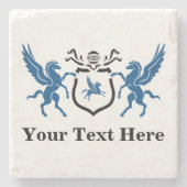 文字のペガソスのカスタムな紋章 ストーンコースター (正面)