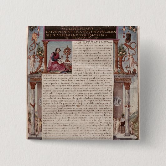 文字のページを示すIを予約するFrontispiece 缶バッジ (正面)