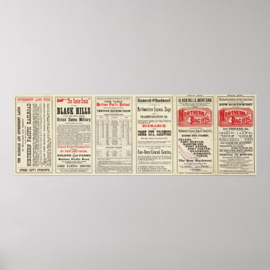 文字のページBlack Hills, Montana, Upper Missouri ポスター (正面)