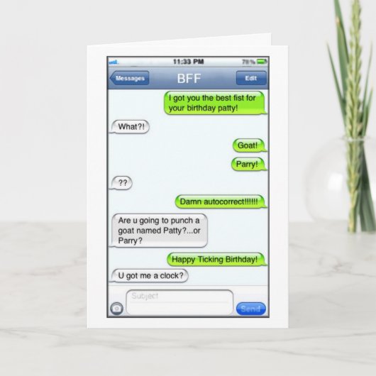 文字のユーモア-バースデー・カード カード (正面)