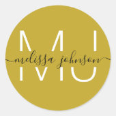 文字の中の名前 ラウンドシール (正面)