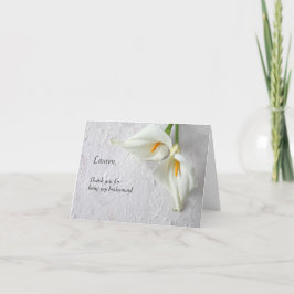 文字の余地のあるユリ サンキューカード