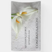 文字の余地のあるユリ 横断幕 (縦)