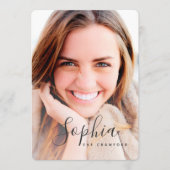 文字の写真の卒業案内のスクリプト 招待状 (正面)