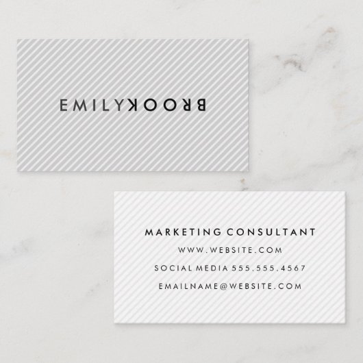 文字の反転ストライプ文字 名刺 (正面/裏面)