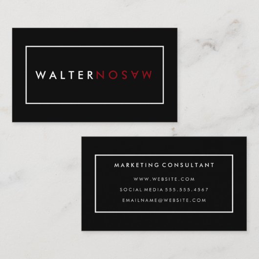 文字の反転縁ど付き 名刺 (正面/裏面)