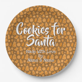 文字の変更 – Santa Cookie Made with Love 9" ペーパープレート