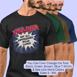 文字の変更 – WELDER – 全スーパーヒーローではない Tシャツ