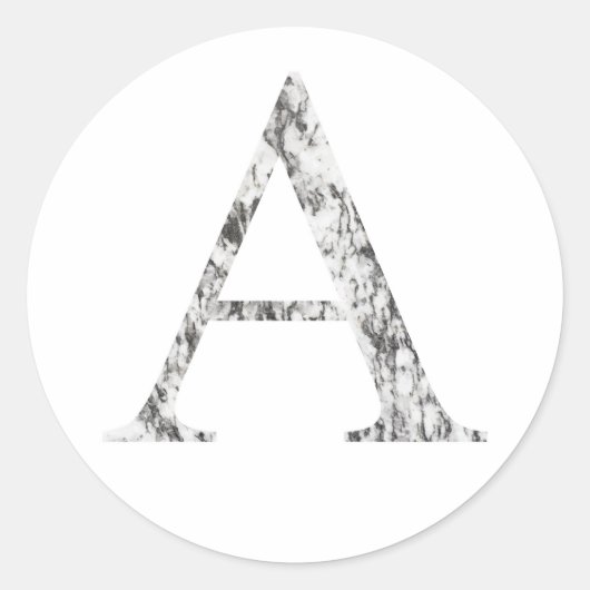 文字の大理石のアルファシンボル |ギリシャ文字 ラウンドシール (正面)