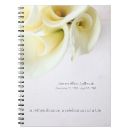 文字の宇宙を持つオランダカイウユリ ノートブック