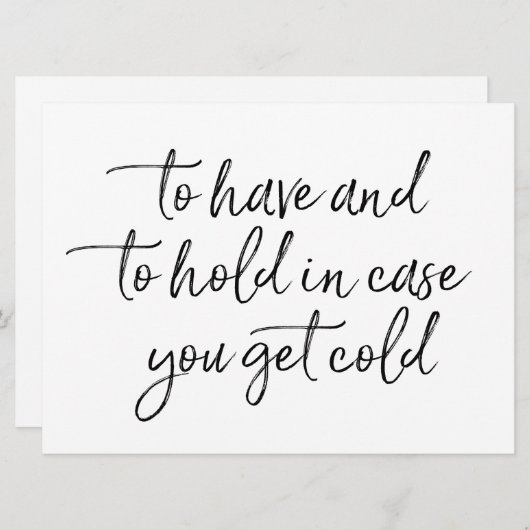 文字の毛布の標識を保持結婚する (正面/裏面)