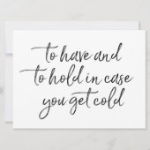 文字の毛布の標識を保持結婚する (正面)