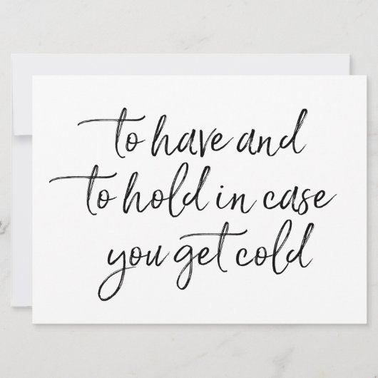 文字の毛布の標識を保持結婚する (正面)