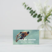 文字の統合されたスケートボードの写真 名刺 (スタンド正面)