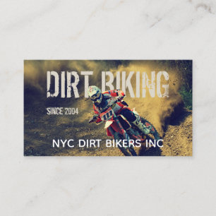 文字の統合された土のバイクの写真 名刺