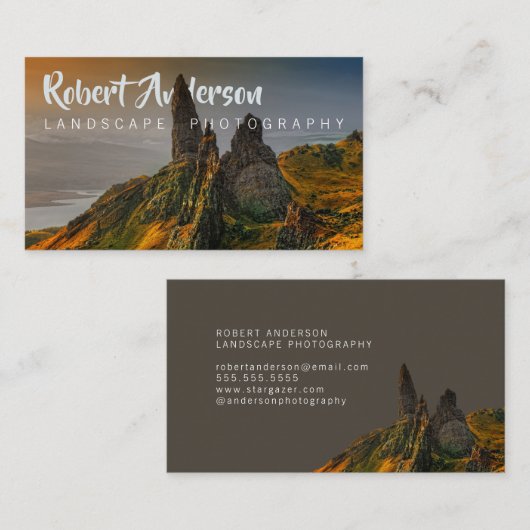 文字の統合された景色の写真撮影 名刺 (正面/裏面)