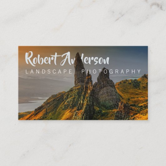 文字の統合された景色の写真撮影 名刺 (正面)