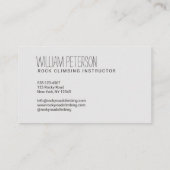 文字の統合された石の登山の写真 名刺 (裏面)