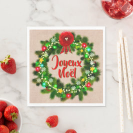 文字の編集sviette de table joyeux noel luncheon スタンダードランチョンナプキン