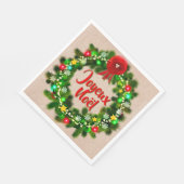 文字の編集sviette de table joyeux noel luncheon スタンダードランチョンナプキン (角)