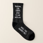 文字の縁談があれば僕と結婚してくれおもしろいる ソックス (右外側)