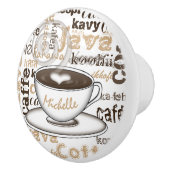 文字の芸術のコーヒーカップパターン名前 セラミックノブ (右)