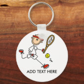 文字の追加カスタマイズ可能なテニスキーチェーン キーホルダー (正面)