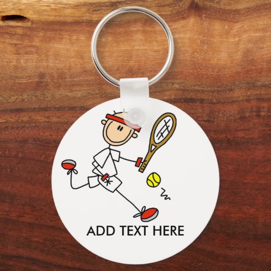 文字の追加カスタマイズ可能なテニスキーチェーン キーホルダー (正面)