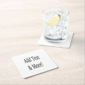 文字の追加カスタマイズ自分のパーソナライズされた スクエアペーパーコースター (インサイチュ)