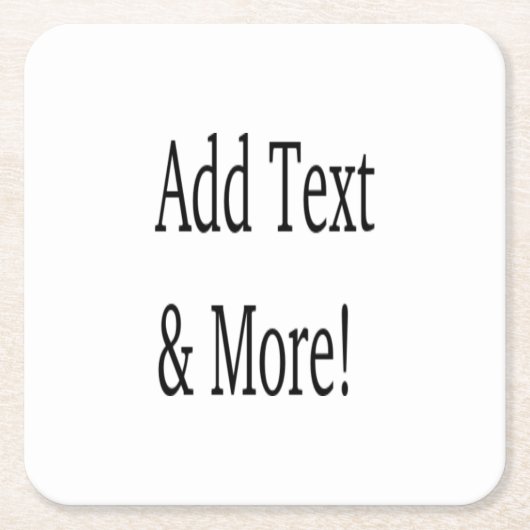 文字の追加カスタマイズ自分のパーソナライズされた スクエアペーパーコースター (正面)