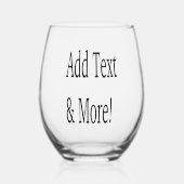 文字の追加カスタマイズ自分のパーソナライズされた ステムなしワイングラス (正面)