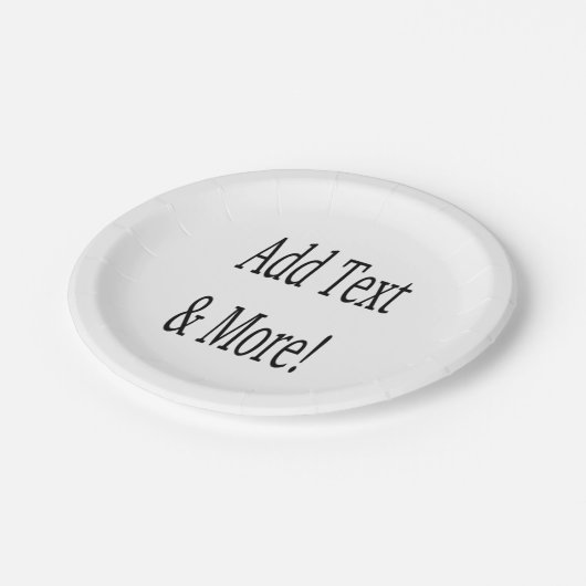 文字の追加カスタマイズ自分のパーソナライズされた ペーパープレート (アングル)