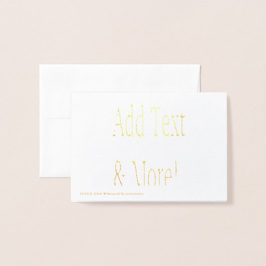 文字の追加カスタマイズ自分のパーソナライズされた 箔カード (裏面封筒付き)
