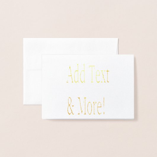 文字の追加カスタマイズ自分のパーソナライズされた 箔カード (封筒付き正面)