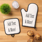 文字の追加カスタマイズ自分のパーソナライズされた 鍋つかみ&鍋敷きセット (トップダウン)