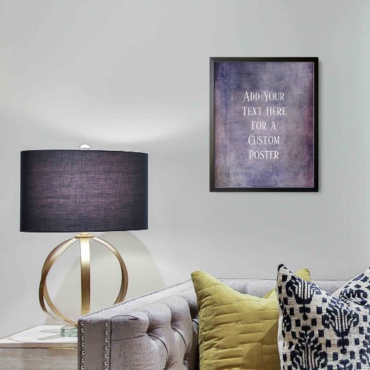 文字の追加カスタムヴィンテージダークパープルグランジ ポスター